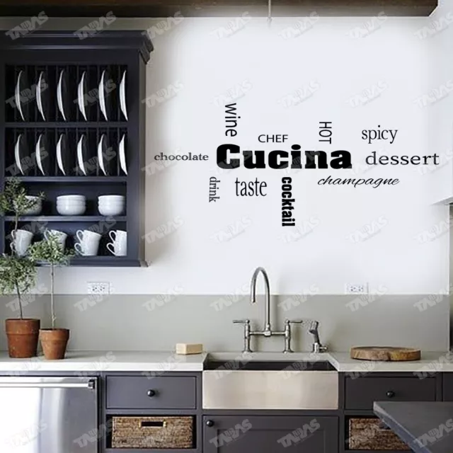 ADESIVI MURALI ADESIVO Wall Stickers Decorazioni Cucina Casa Frasi