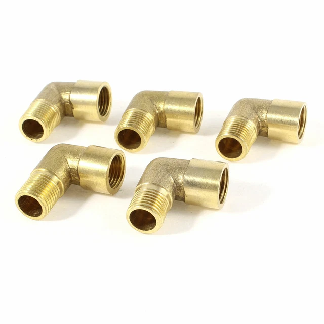 Coude 90 Degrés Tuyauterie Raccord Coude Laiton 90° – 3/8 Barb X 1/4 NPT – 2 Pièces – Pour Tuyauterie Hydraulique Ou Pneumatique Raccords Uxcell Tuyauterie
