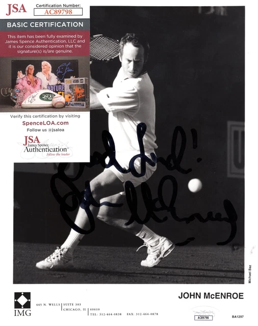 John McEnroe Tennis Legend Hand Signed Autograph 8x10 Photo with JSA COA