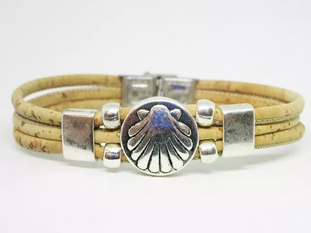 Pulsera 3 Corchos Camino de Santiago o Símbolos Celtas Pieza Metal