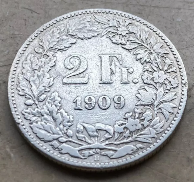 2 franken - schweiz - silber - 1909 - B