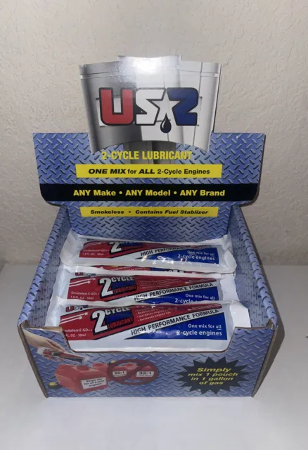 LOT OF 16: US2 2-CYCLE ENGINE LUBRICANT OIL PACKETS - 1.8 Fl Oz Each for 1 gal.