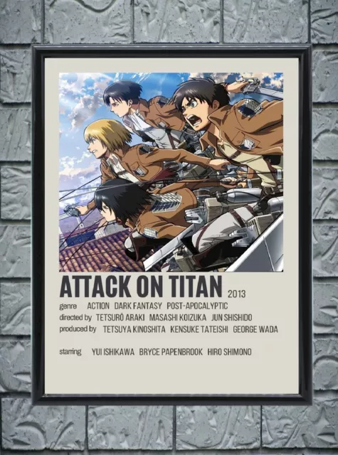 Poster con marco ATTACK ON TITAN anime cuadro NUEVO Medidas 30x20 cm Oferta 4x3