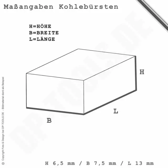 Cepillos de carbón carbón para Hitachi VTP-13 6,5x7,5mm tipo 999-041 2 unidades 3