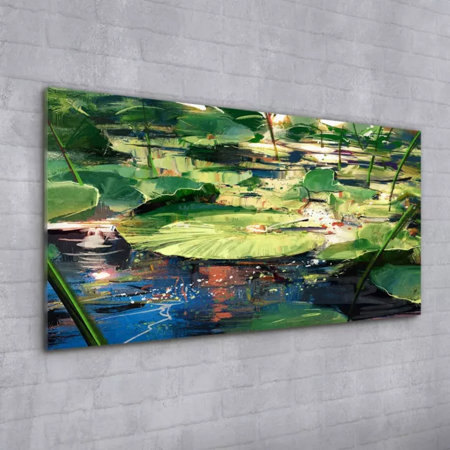 Acrylglasbild Wandbild Plexiglas 100x50 Foto Bild Malerei Wasser Lotus bunte