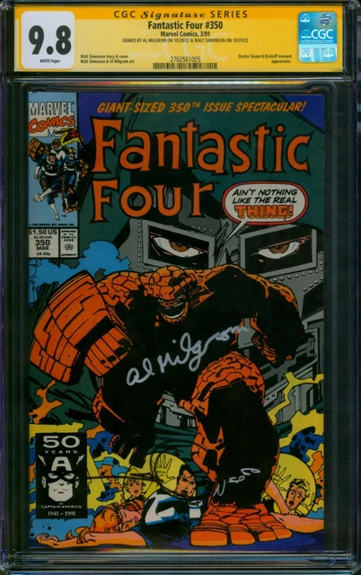 Fantastic Four #350 ⭐ CGC 9.8 SS - 2X SIGNED ⭐ Doctor Doom Cover! Marvel 1991