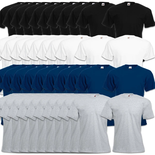 5er/10er Fruit of the Loom T-Shirt Set Cotone S M L XL XXL 3XL 4XL Shirts