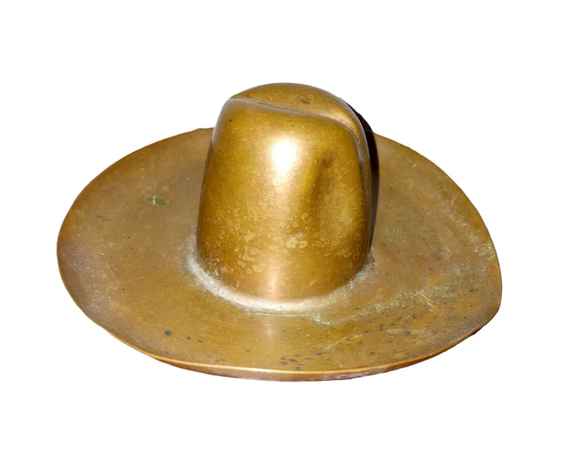 Vintage Rustic Copper Metal Western Cowboy Hat Sombrero Ashtray Hand Made 4 3/4"