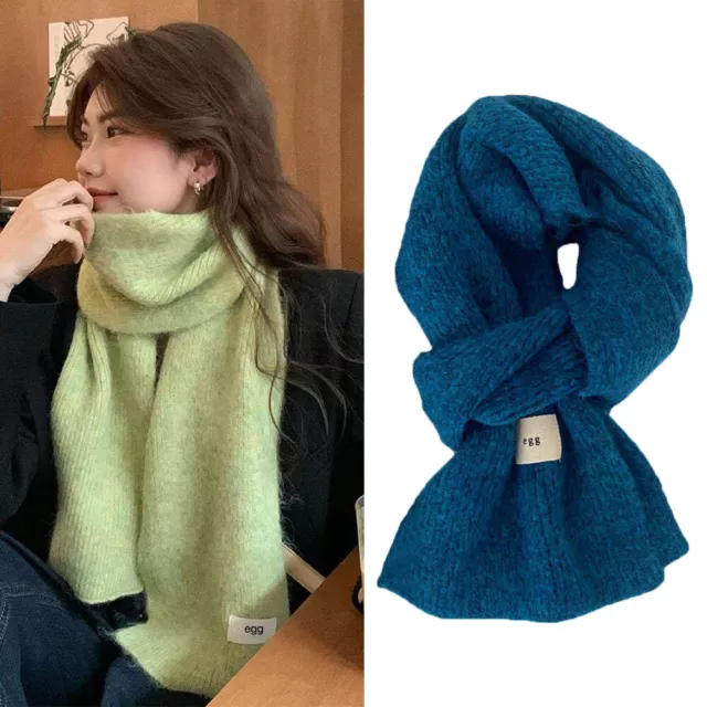 Foulard Tricoté En Imitation Cachemire Écharpe En Fil De Laine Longue Fine 》