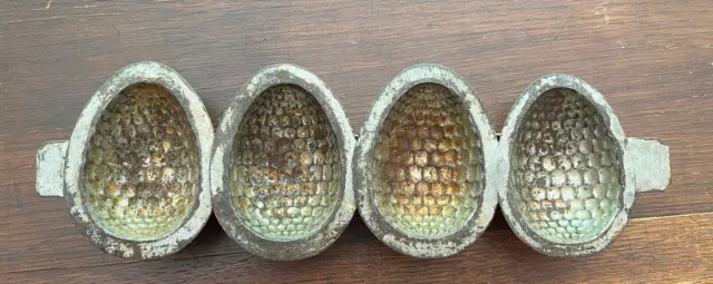 vintage antique metal molds pine cones for chocholet soap or bees wax 11”