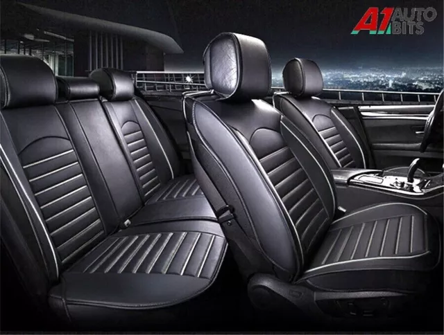 Black White PU leather Soft Foam Car Seat Covers For Nissan Navara Qashqai Juke