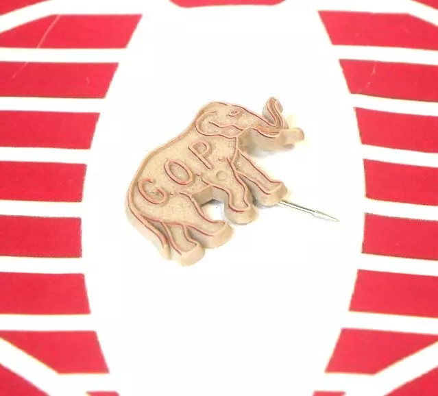 G.O.P GOP Grand Old Part Elephant Republican Patriotic Pin Pinback USA