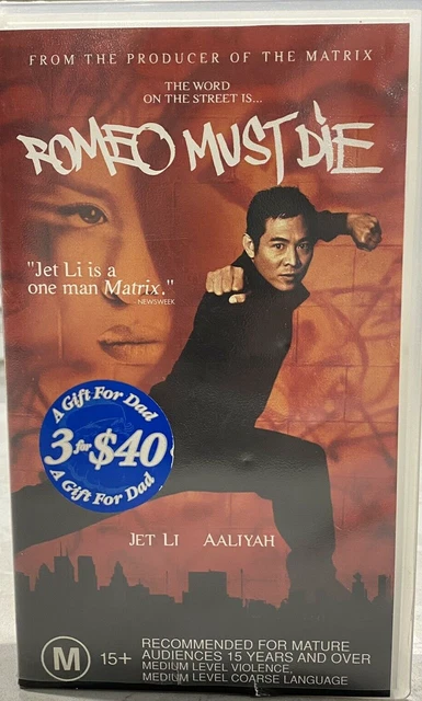 ROMEO MUST DIE 2001 Vintage VHS Video M15+ Jet Li AAliyah Action ...