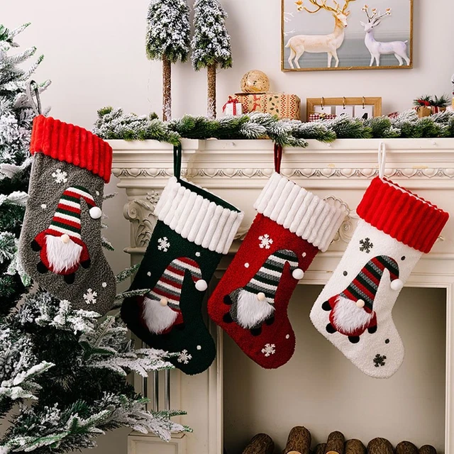 Calcetines Navidad Bolsas Regalo Caramelos Navidad Regalo Practique Patrón Gnomo