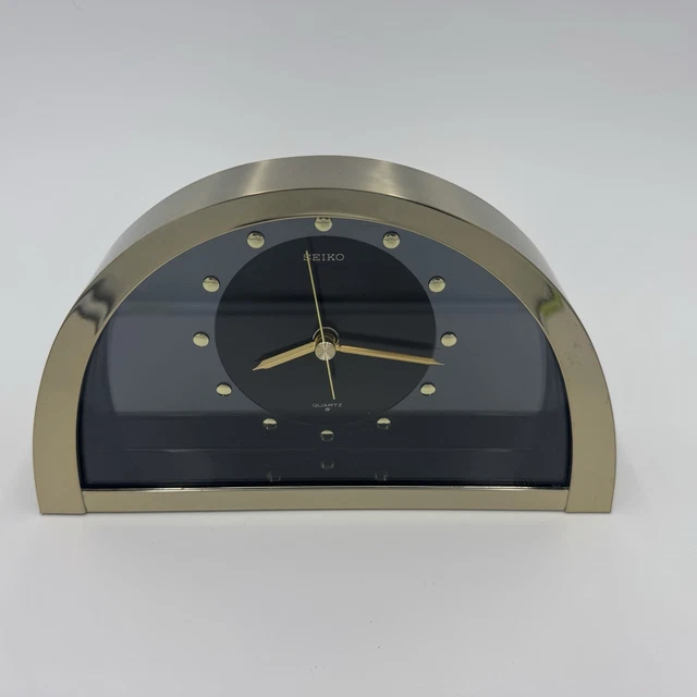 PENDULE À POSER, laiton palladié et poli, 3 fuseaux, Swiza