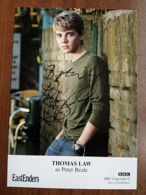 THOMAS LAW *Peter Beale* EASTENDERS HAND SIGNED AUTOGRAPH FAN CAST PHOTO CARD