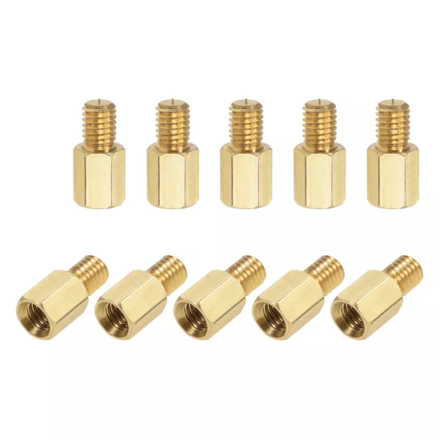 M6x10mm+8mm Maschio-Femmina Ottone Hex PCB Scheda Madre Distanziatore 10pz