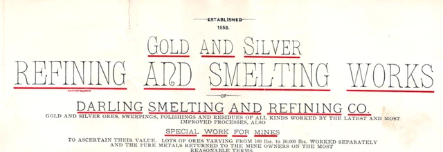 Darling Smelting & Refining Co Providence RI letterhead written receipt 1899
