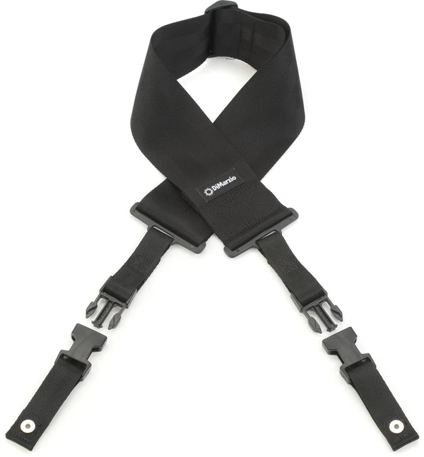 DiMarzio DD2800BKS Cliplock Guitar Strap, Black, 3" Nylon, Short Length