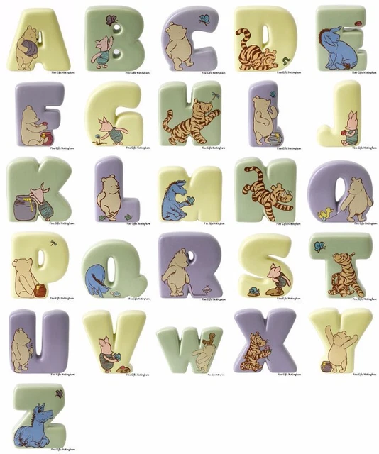 DISNEY CLASSIC POOH Alphabet Letters Winnie The Pooh Baby Nursery DISNEY CLASSIC POOH Alphabet Letters Winnie The Pooh Baby Nursery