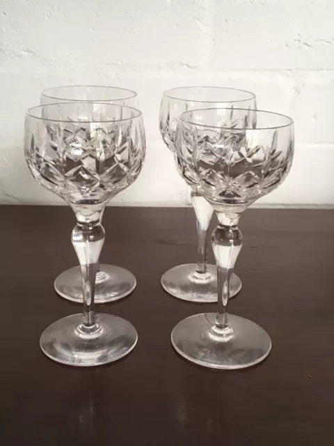 Set Of 4 Vintage  Stuart Crystal Carlingford Wine Glasses