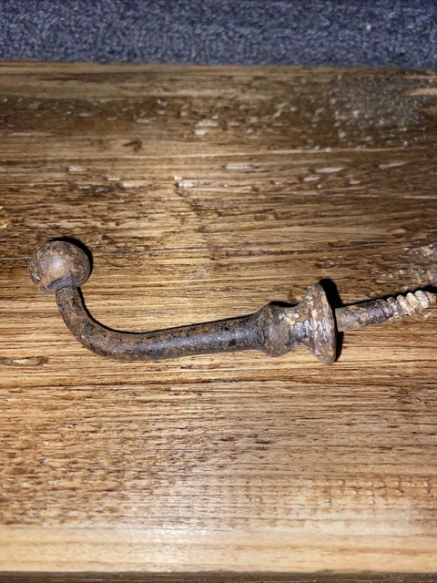 Antique Iron Hook Victorian Original Reclaimed Vintage Curtain Tie Back
