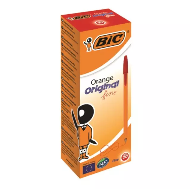 Bic Orange Fine Ball Point Pens - Red Ink - Box Of 20 (1199110112)