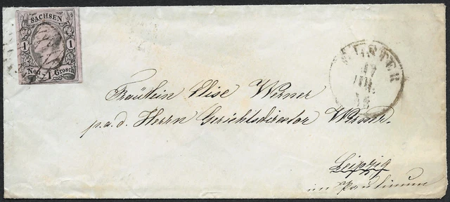 Sachsen _ Brief Elster - Leipzig mit 1 Ngr. (MiNr. 9I) _ K1 ELSTER _ BPP BEFUND!