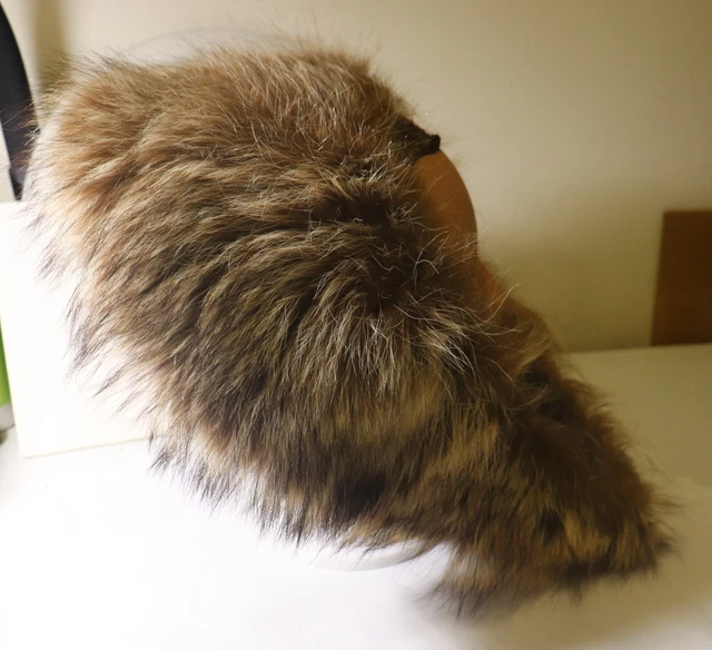 Vintage Brown Mink Fur Collar Stole Fabric Lining 34" X 6" Silky Soft Warm