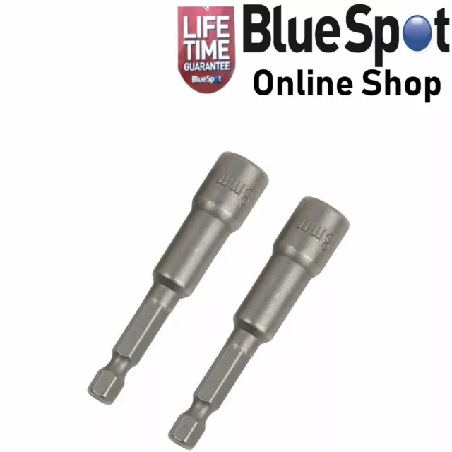 8mm BlueSpot Magnetic Nut Driver 55mm Long Socket Set Impact Drill Bit 1/4" Hex