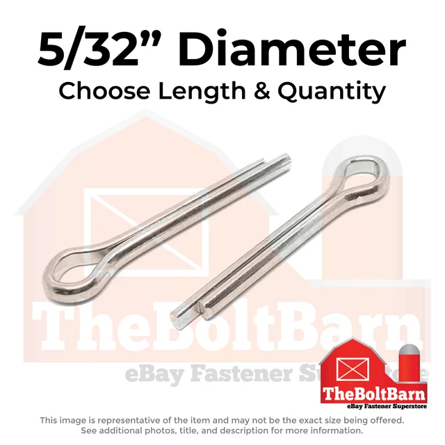 5/32" Stainless Extended Prong Cotter Pin (Choose Length & Qty)