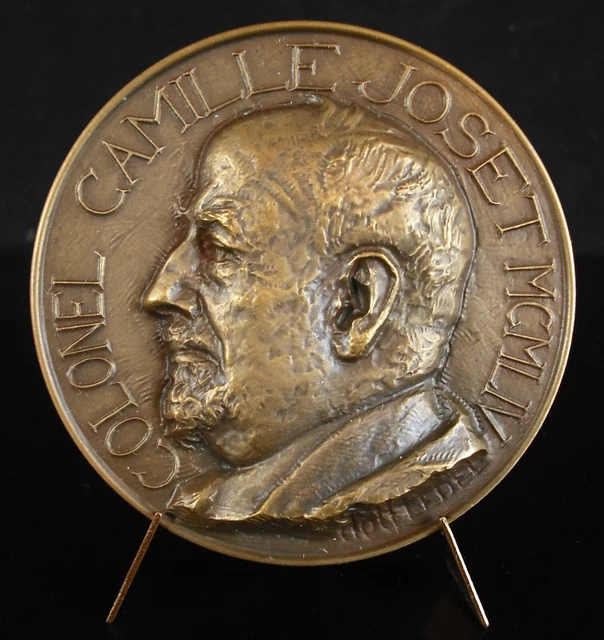 MÉDAILLE COLONEL CAMILLE JOSET Résistance Héros Belgique WWII 1954 Dolf