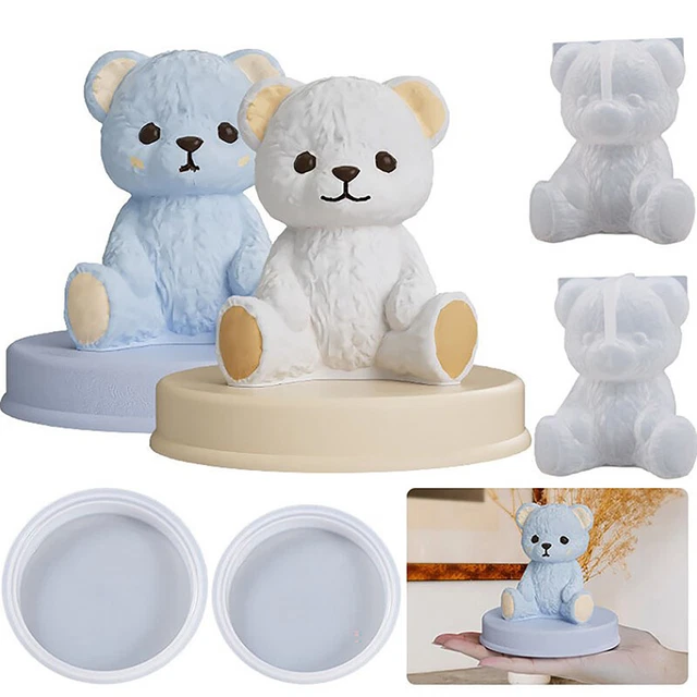 Diy  Bear Silicone Candle Mold 3D Animal Soap Resin Craft Plaster Making