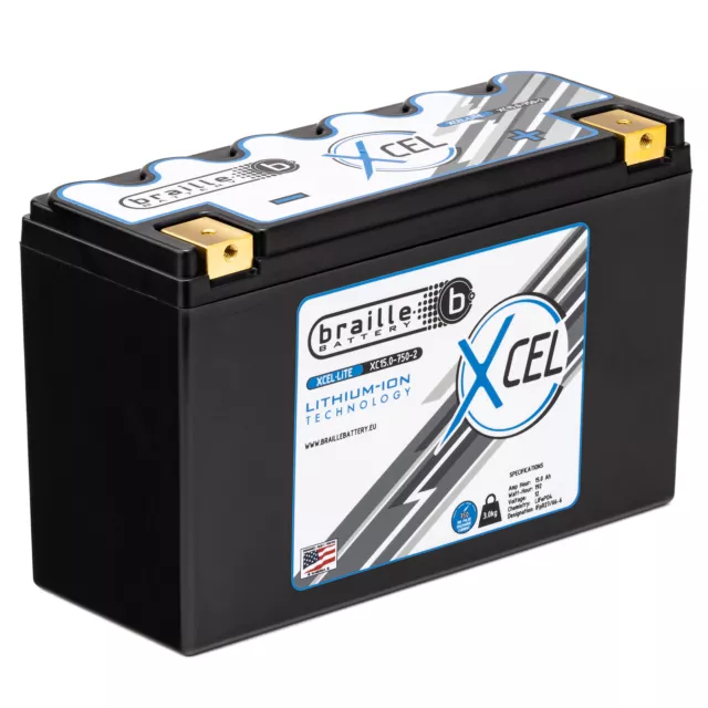 Braille Xcel-Lite Lithium Battery - XC15.0-750-2 (Motorsport UK Approved)