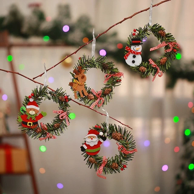 Decorazione corona natalizia pupazzo di neve di Natale ciondolo per porta pigne S3R71728
