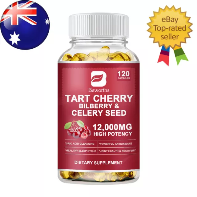 100% Organic Tart Cherry Extract 12000mg Mucsle Recovery Sleep Support 120pcs