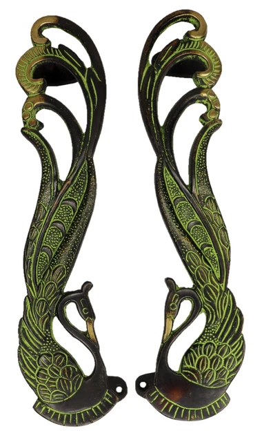 Peacock Shape Antique Vintage Style Handmade Brass Big Gate Door Pull Handles