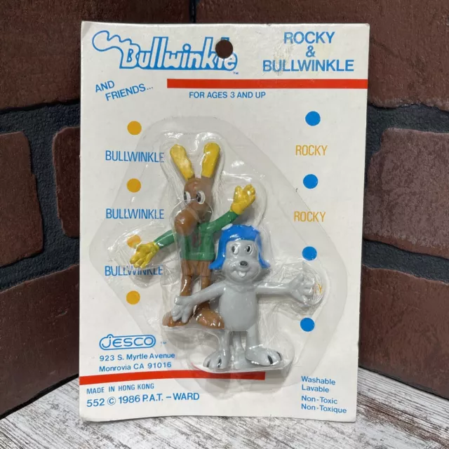 Vintage Rocky and Bullwinkle Figures Jesco 1986 NIP