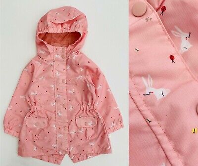 NUOVO Mothercare rosa per neonate Carino Coniglietti Conigli Estate Giacca Impermeabile Cappotto