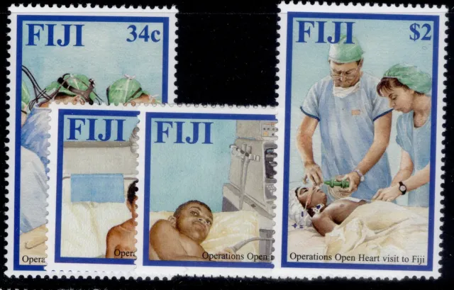 FIJI QEII SG1174-1177, 2002 operation open heart set, NH MINT.