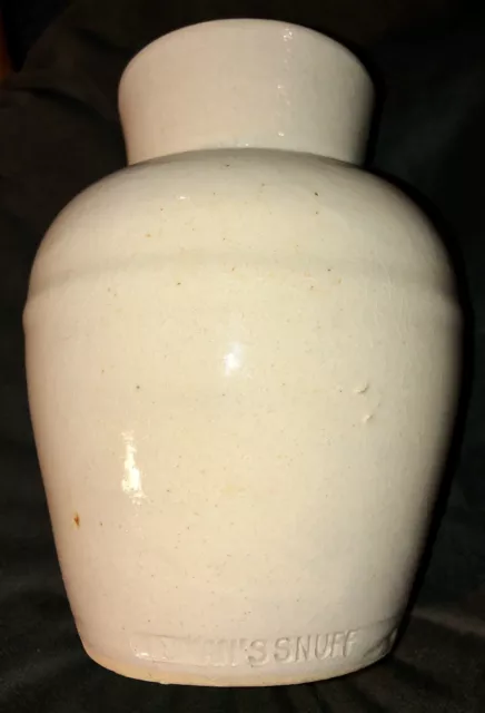 Vintage 6" Stoneware Weyman’s Snuff Jar