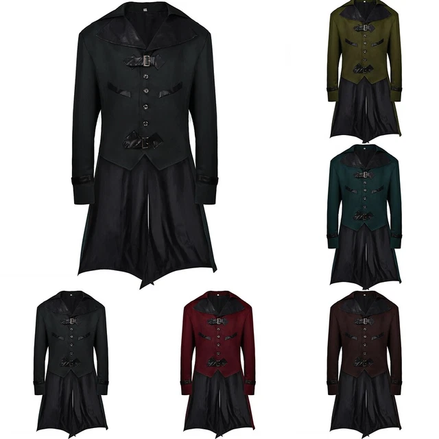 Manteau caillot victorien vert armée steampunk renaissance pirate gothique