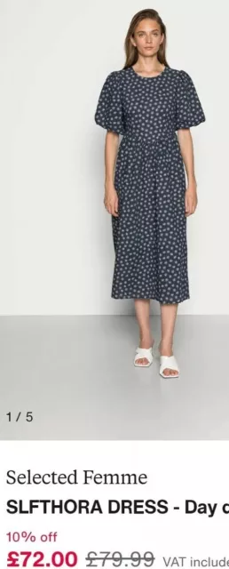 🎉 SALE🎉 BNWT Ladies Midi Dress Size10 Selected Femme Summer Holiday M&S rrp£85