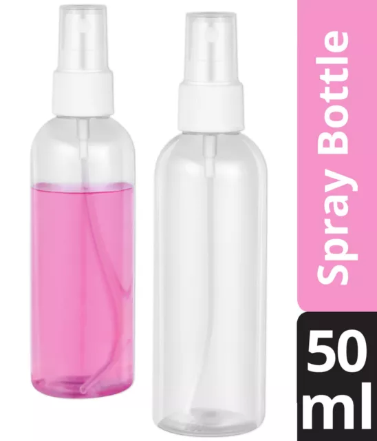 6x 50ml Sprühflasche Klein Mini Zerstäuber Spray Parfüm Reise Nachfüllbar Leer