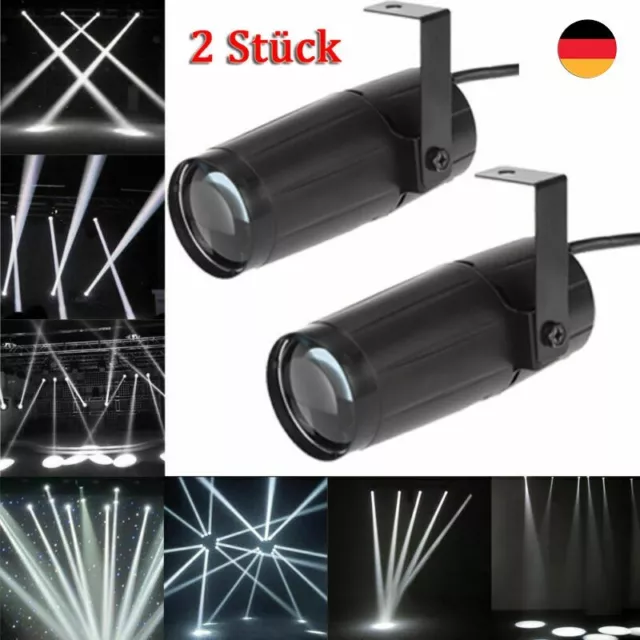 2stk Mini Spot LED Bühnenlicht Punktstrahler DJ Disco Licht Bühnenbeleuchtung DE