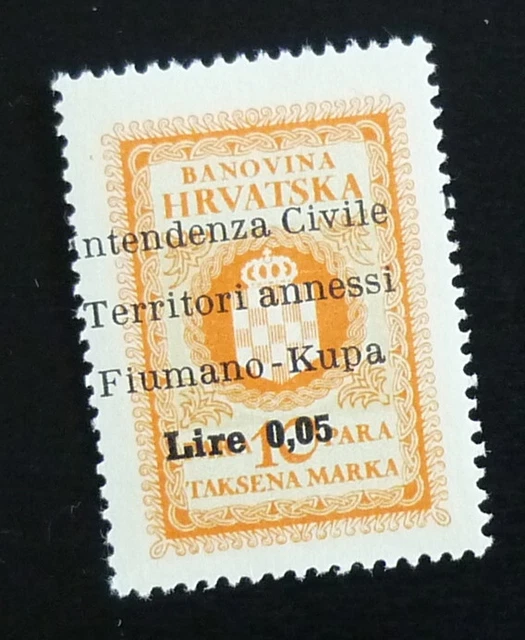 Fiume - Croatia - Italy - Yugoslavia - Ovp. Revenue Stamp US 10