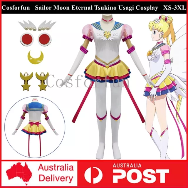 Anime Sailor Moon Eternal Tsukino Usagi Cosplay Costume Women Party Dress Outfit