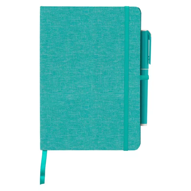 Custom Melville 5.8" x 8.3" RPET Notebook & Islander Bio Pen Gift Set Full Color