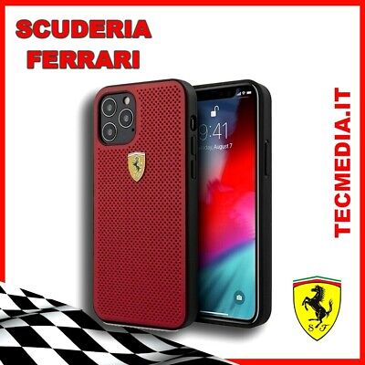 FerrariFerrari Custodia in pelle nera compatibile con iPhone 12 e iPhone 12 Pro Marca 