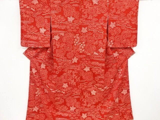 80757# Japanese Kimono / Antique Kimono / Shibori / Stream & Shochikubai